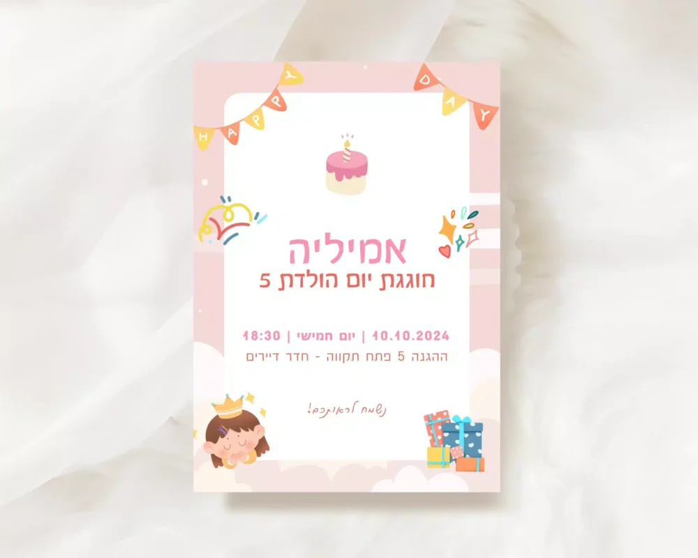 עיצוב הזמנה ליום הולדת אונליין